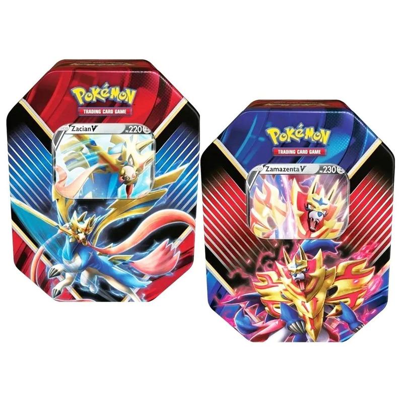 Carta Pokémon Kit Com 2 Latas Zamazenta Zacian Lendas Galar